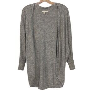 American Eagle Gray Marl Open Front Cocoon Cardigan Sweater XS Dolman Sleeve